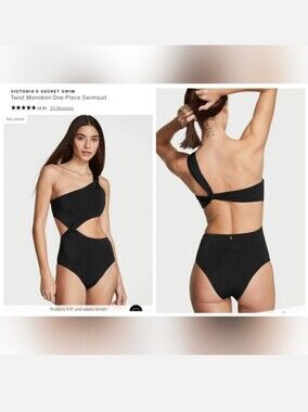 Victoria's secret very sexy swim twist monokini one-piece swimsuit BLACK XXL